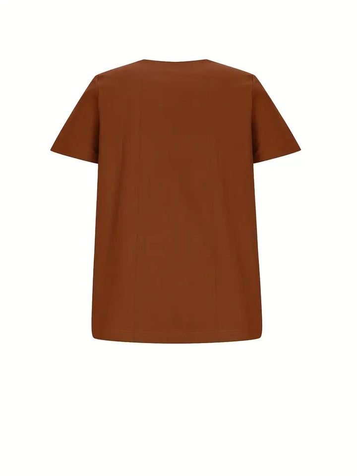Riaynema | T-shirt décontracté à boutons pour femmes