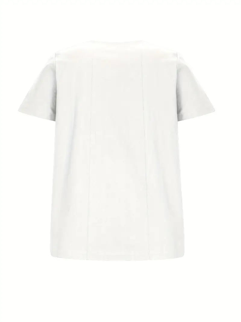 Riaynema | T-shirt décontracté à boutons pour femmes