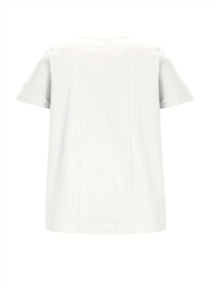 Riaynema | T-shirt décontracté à boutons pour femmes