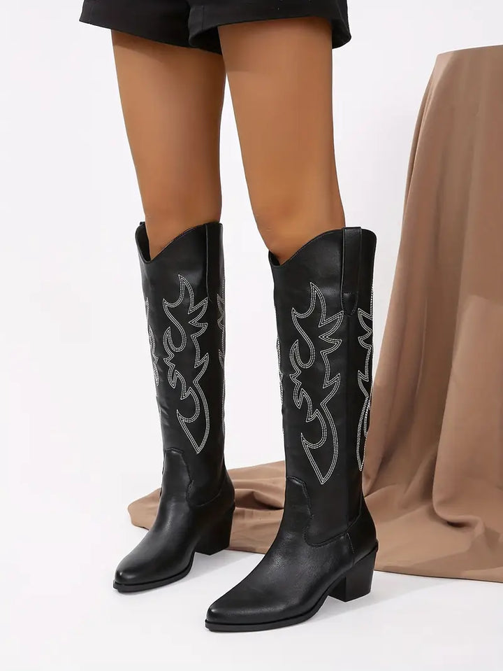 Aarara | Bottes Cowboy Occidentales Embroisées pour Femmes