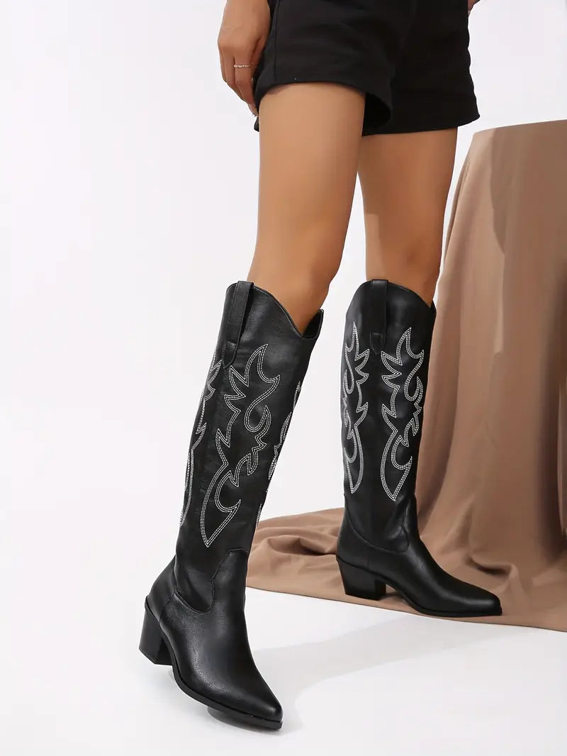 Aarara | Bottes Cowboy Occidentales Embroisées pour Femmes