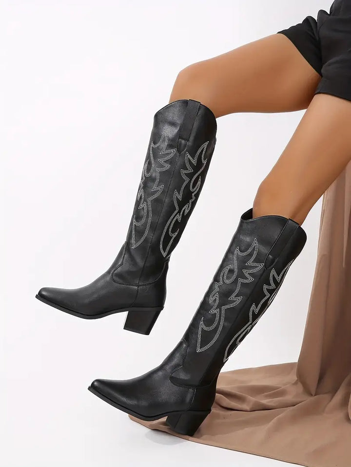 Aarara | Bottes Cowboy Occidentales Embroisées pour Femmes