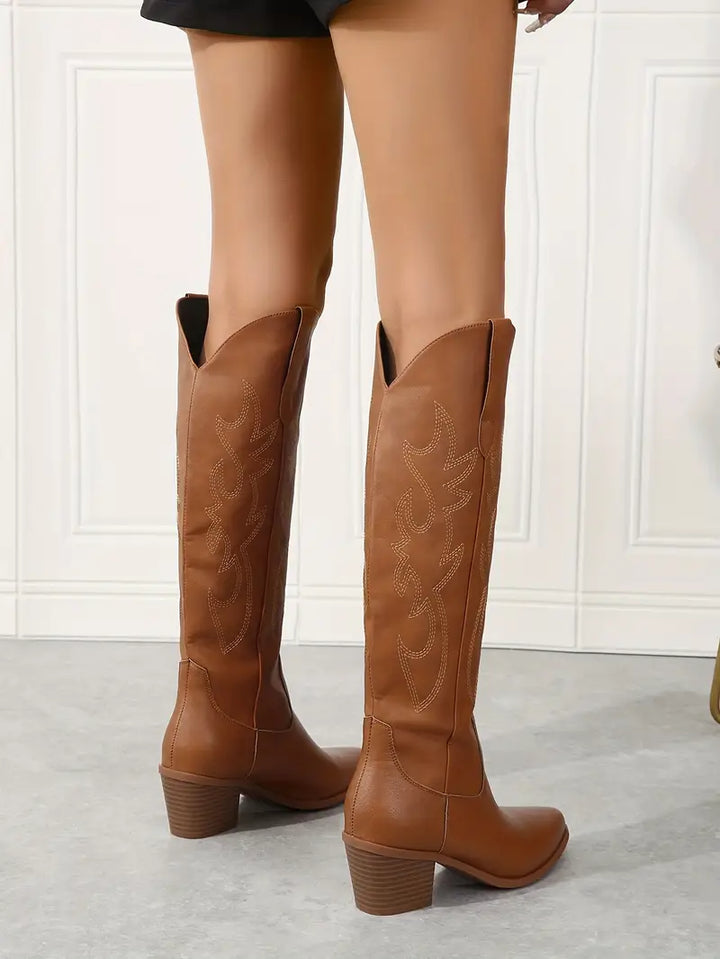 Aarara | Bottes Cowboy Occidentales Embroisées pour Femmes