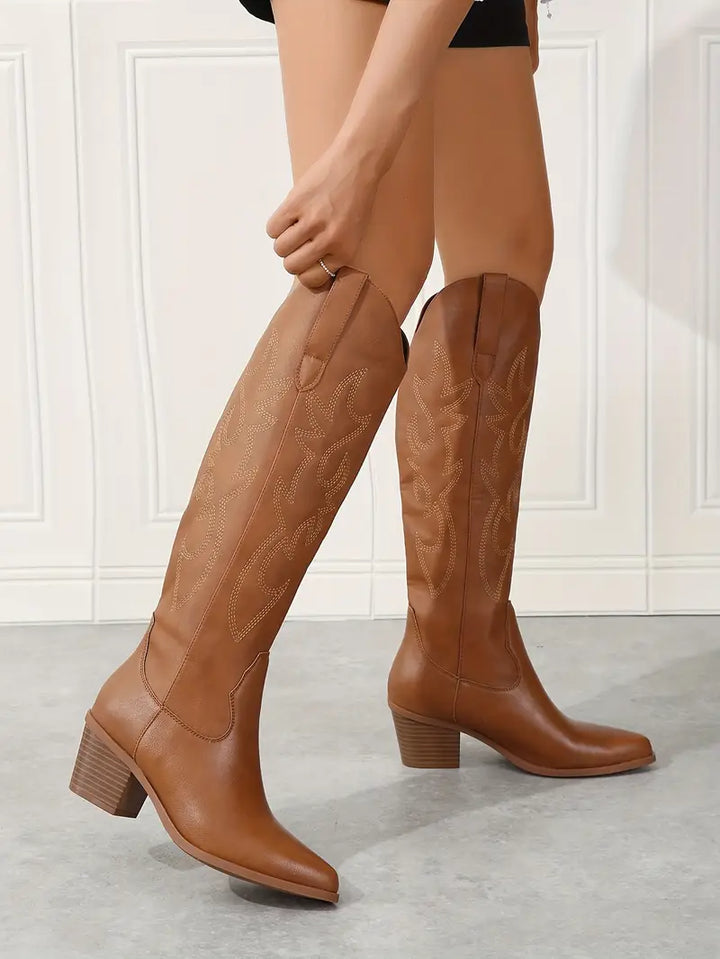 Aarara | Bottes Cowboy Occidentales Embroisées pour Femmes