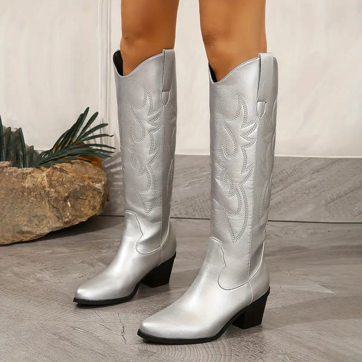 Aarara | Bottes Cowboy Occidentales Embroisées pour Femmes
