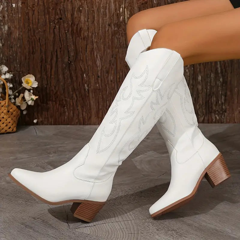 Aarara | Bottes Cowboy Occidentales Embroisées pour Femmes
