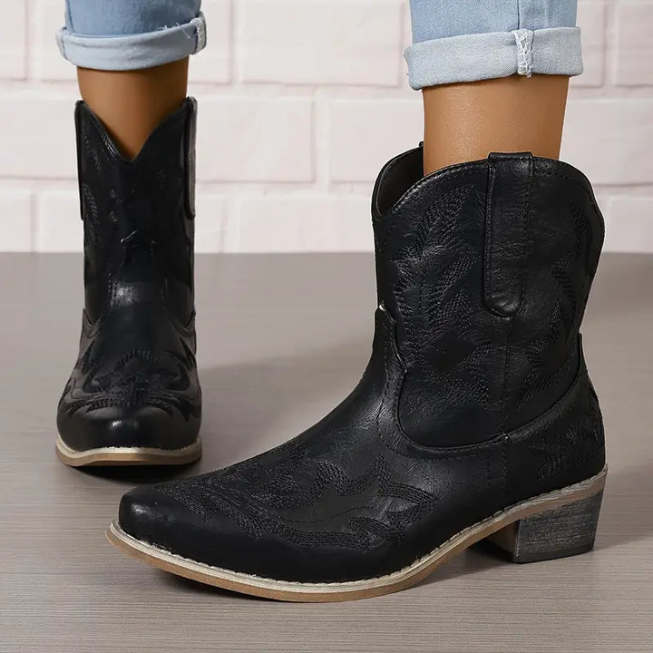 Maosiaxa | Bottines Western Embroidered Élégantes pour Femme