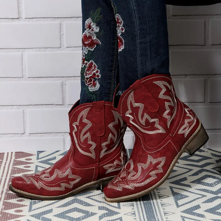 Maosiaxa | Bottines Western Embroidered Élégantes pour Femme