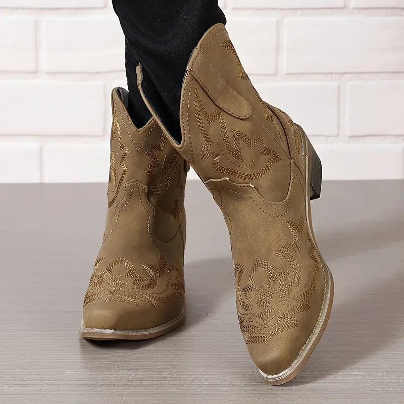 Maosiaxa | Bottines Western Embroidered Élégantes pour Femme