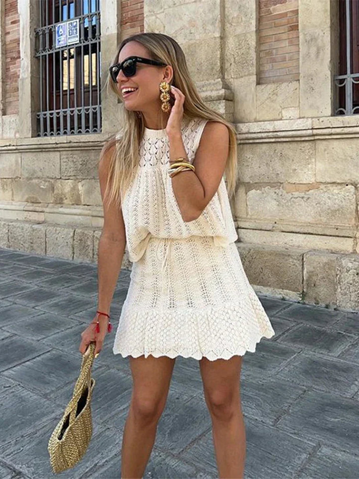 Vaonnana | Ensemble Femme Jupe Courte Sans Manches