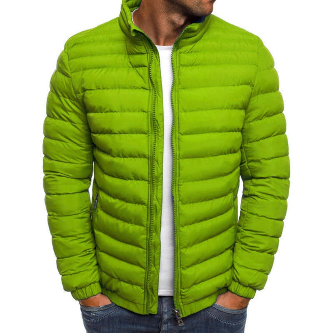Doudoune légère pour homme en vert, veste matelassée moderne et confortable