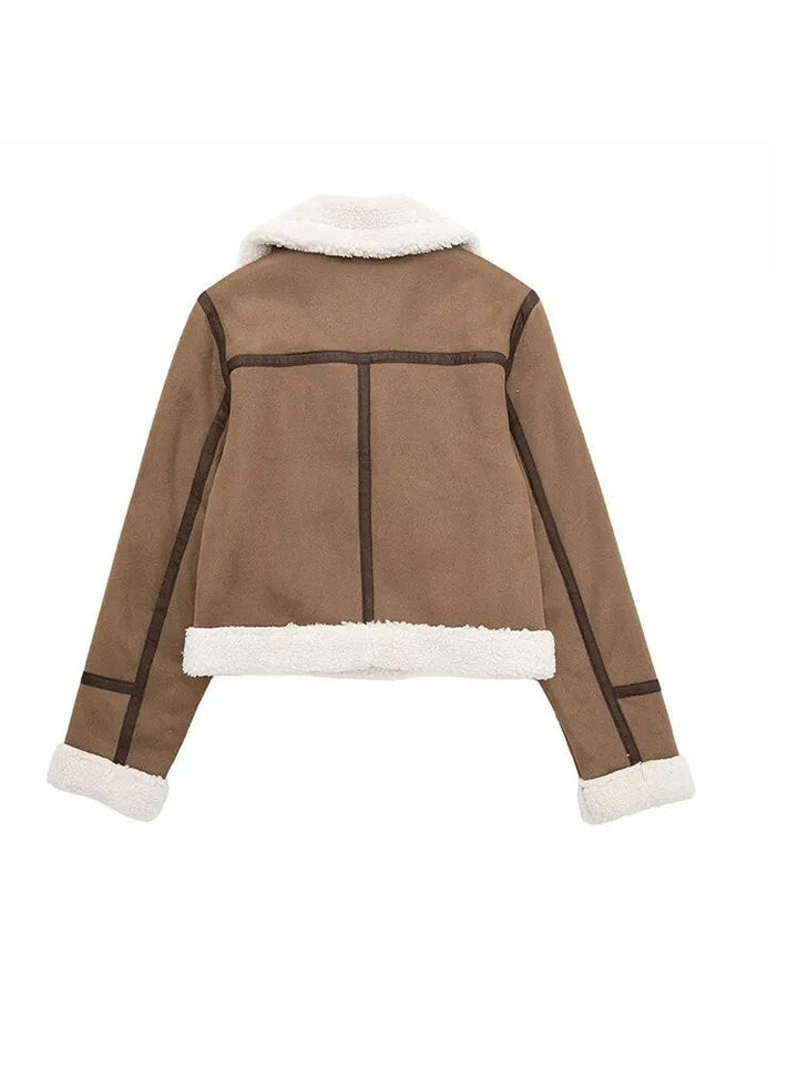 Leosia | Veste en cuir avec fourrure