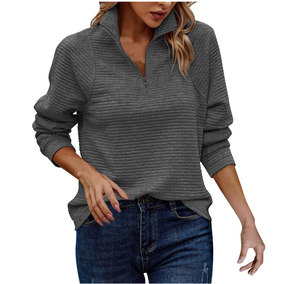 Reeva | Confortable pull-over avec demi-zip