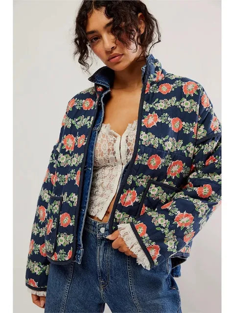 Sooraena | Manteau vintage avec veste à fleurs