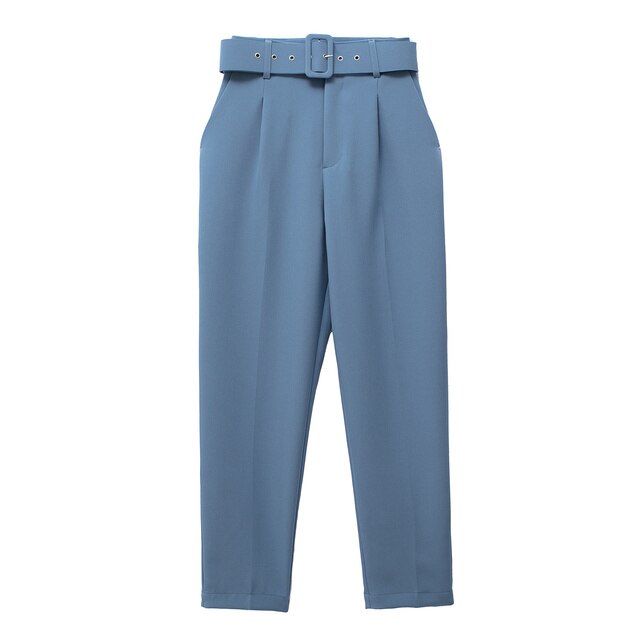 Lelinela | Pantalon taille haute avec ceinture pour femmes