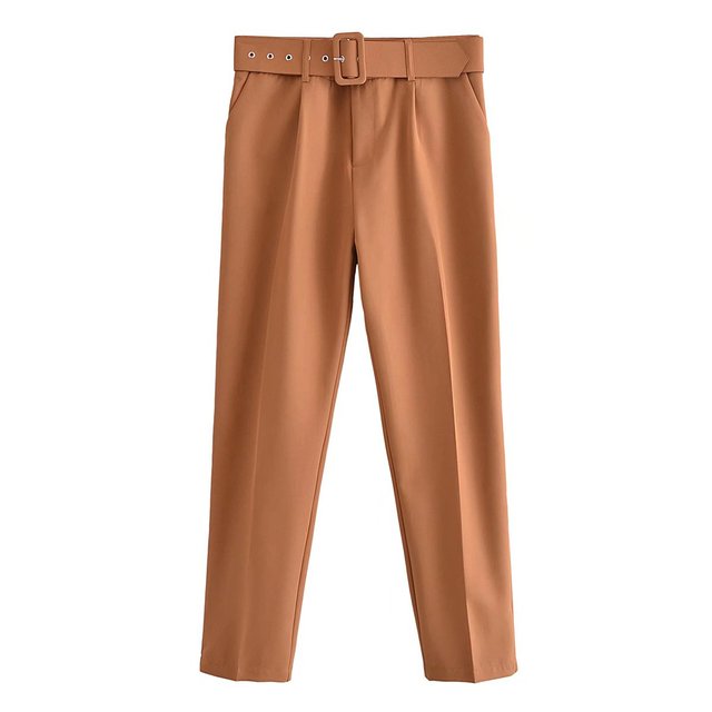 Lelinela | Pantalon taille haute avec ceinture pour femmes