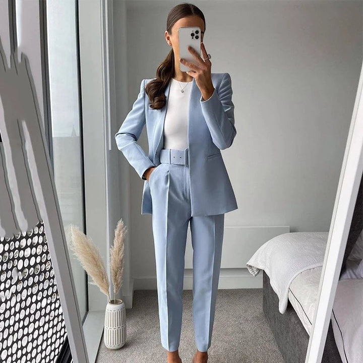 Lelinela | Pantalon taille haute avec ceinture pour femmes