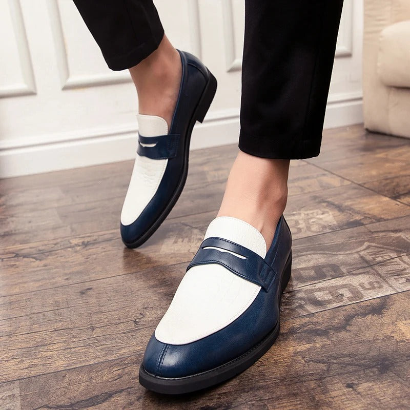 Chaussures basses classiques bleu blanc Muonnar, look chic et tendance