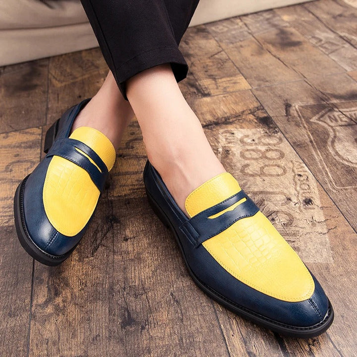 Chaussures basses classiques Muonnar bleu jaune, style chic et tendance