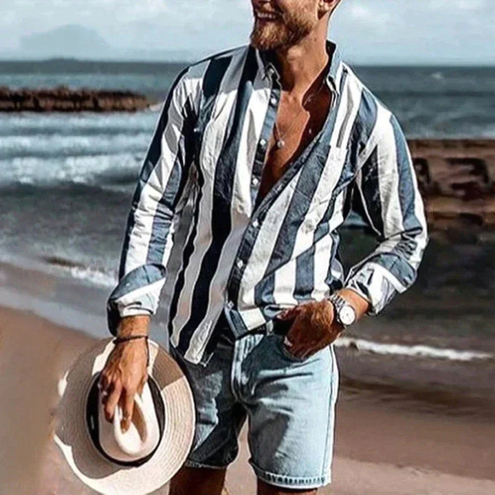 Noaram | Chemise pour homme à rayures et coupe décontractée