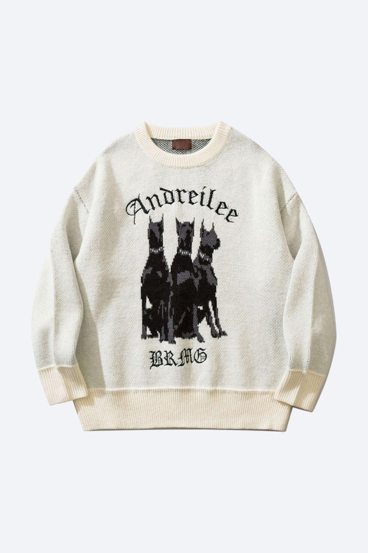Riinal | Pull imprimé chien pour homme