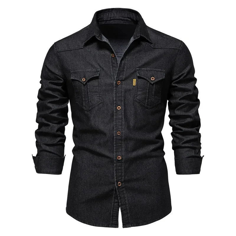 Saenal | Chemise élégante en denim pour homme