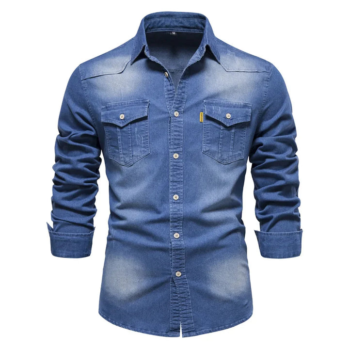 Saenal | Chemise élégante en denim pour homme