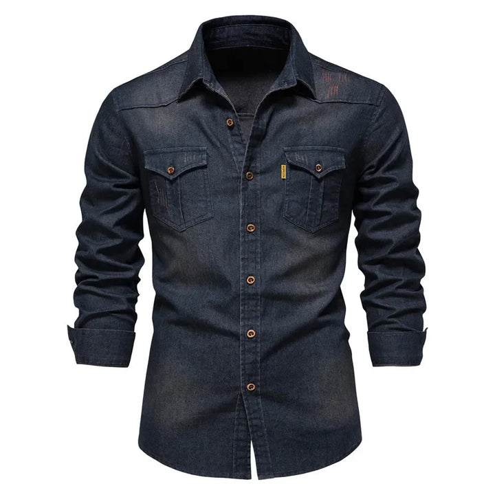 Saenal | Chemise élégante en denim pour homme