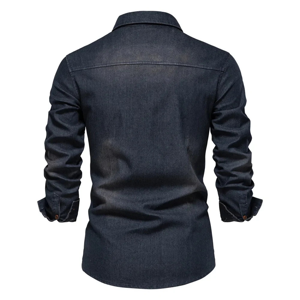 Saenal | Chemise élégante en denim pour homme