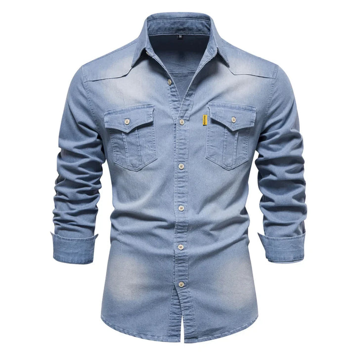 Saenal | Chemise élégante en denim pour homme