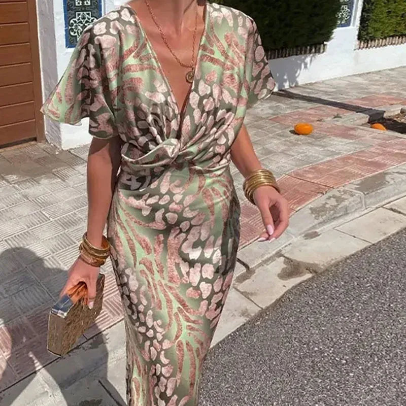 Varia | Robe de soirée élégante imprimée pour femmes