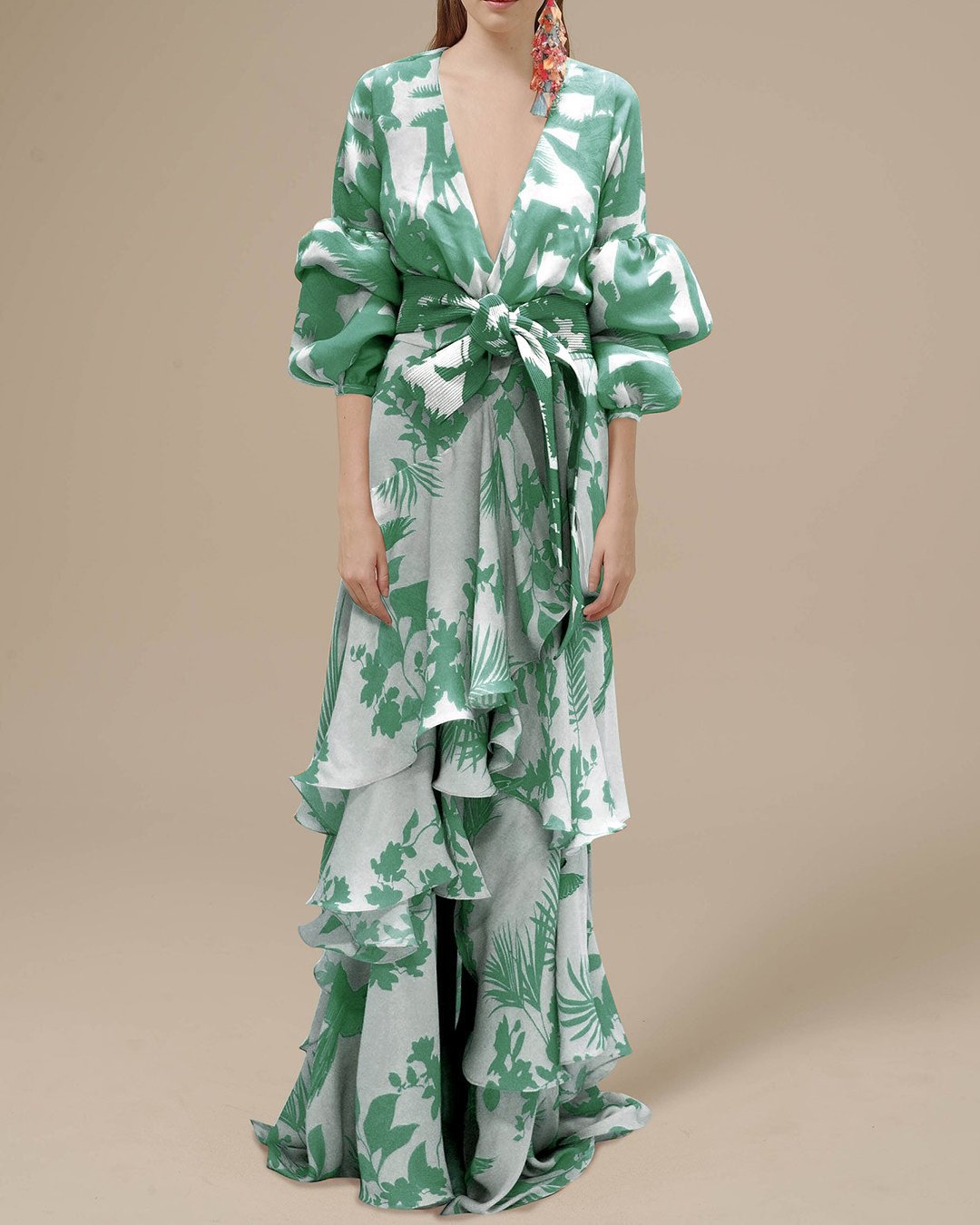 Neliala | Robe de cérémonie imprimée en mousseline de soie