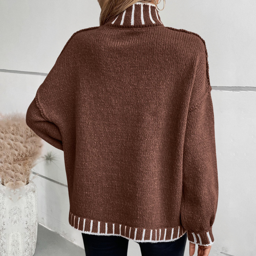 Veenaxa | Pull-over col roulé élégant femme