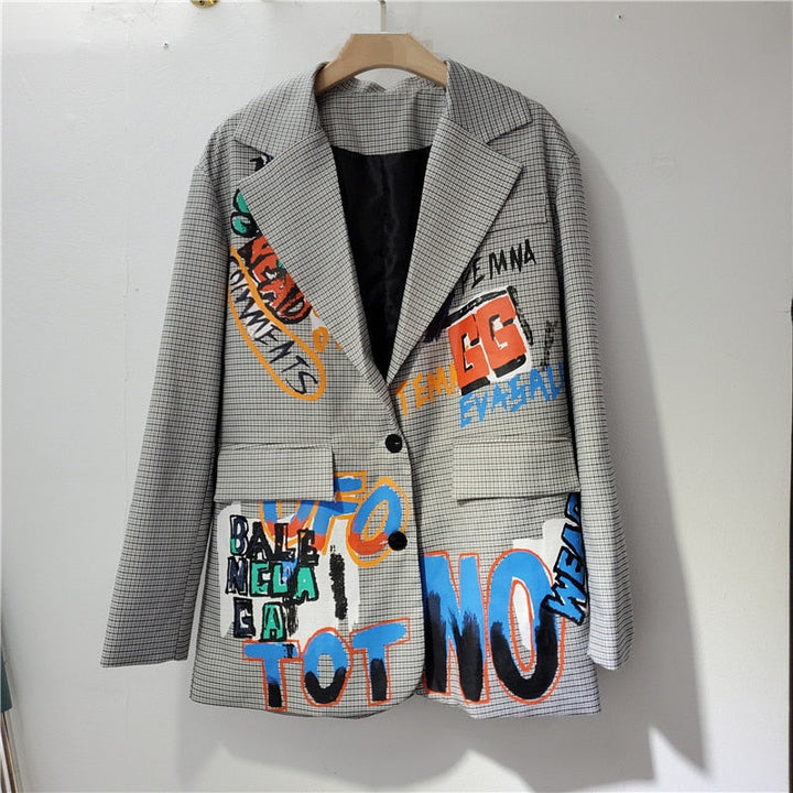 Muenama | Blazer surdimensionné avec texte
