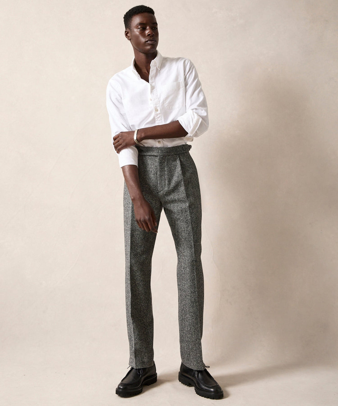 Seettax | Pantalon en laine Donegal gris pour homme