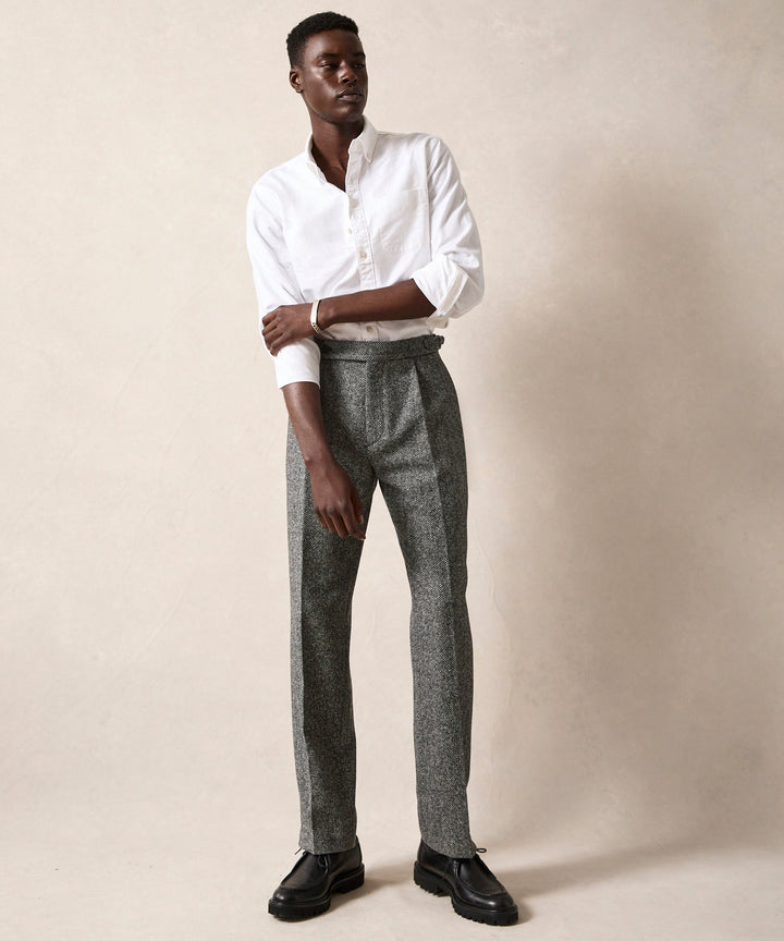 Seettax | Pantalon en laine Donegal gris pour homme