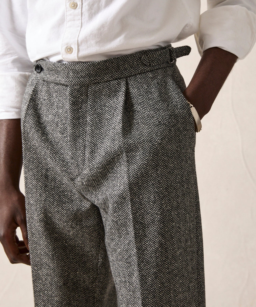 Seettax | Pantalon en laine Donegal gris pour homme
