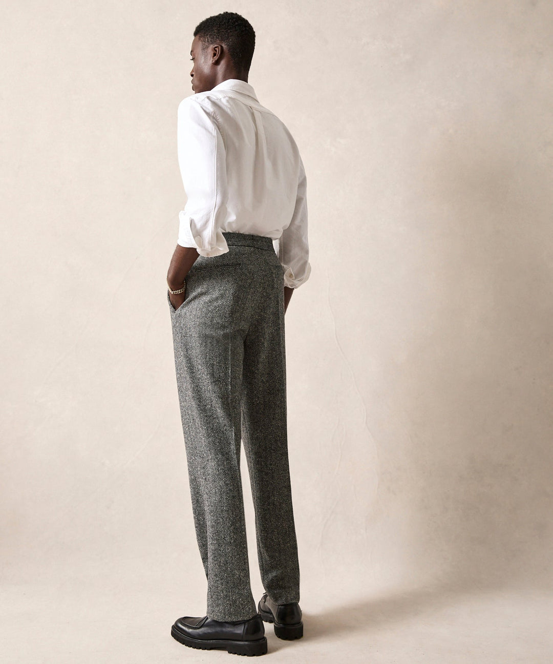 Seettax | Pantalon en laine Donegal gris pour homme