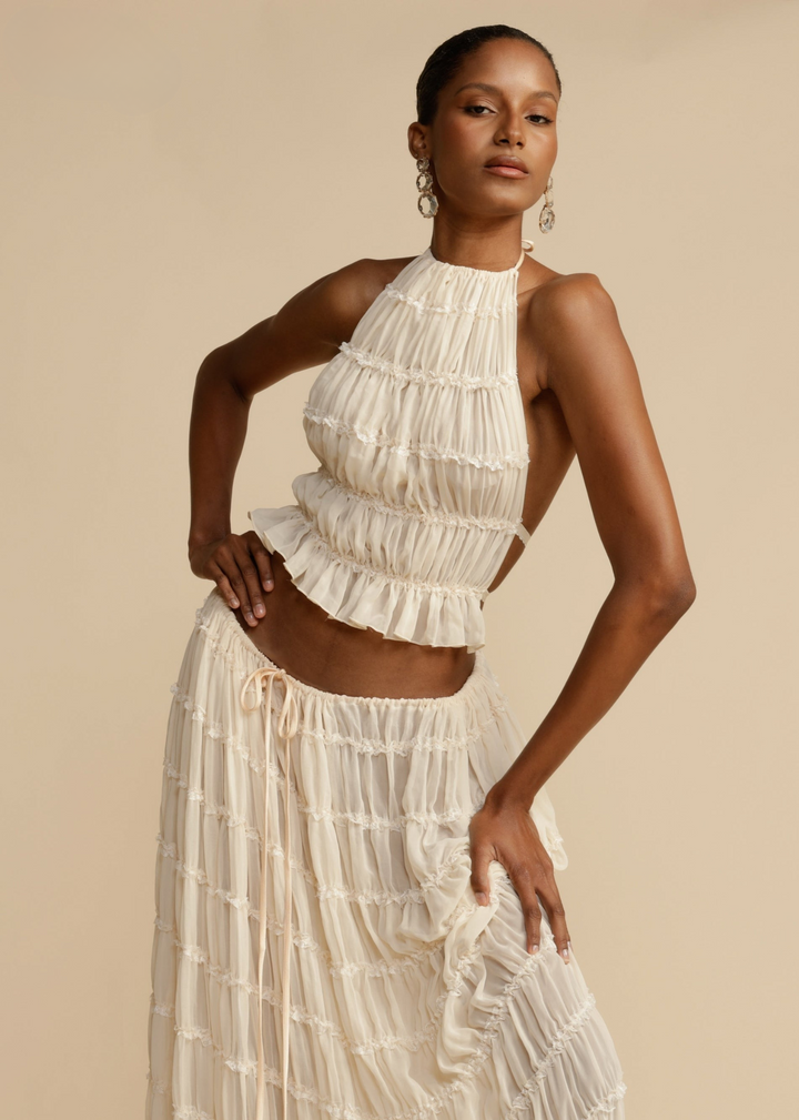 Eettasa | Robe Plissée Dos Nu pour Femmes
