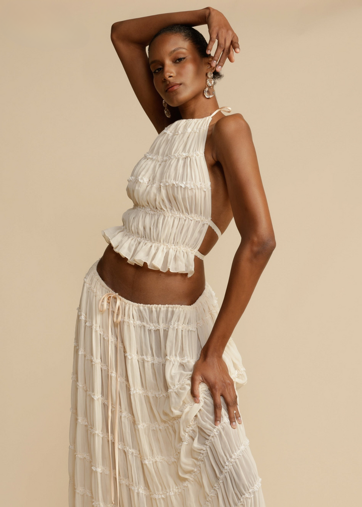 Eettasa | Robe Plissée Dos Nu pour Femmes