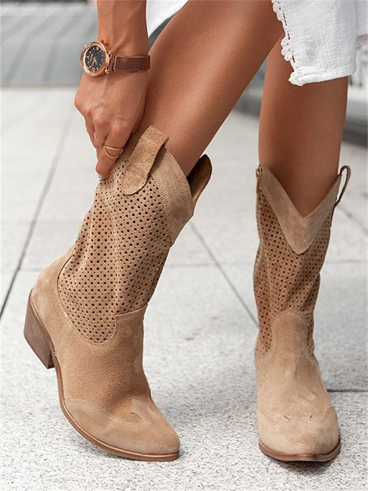 Riellena | Bottes de cowboy respirantes pour femmes