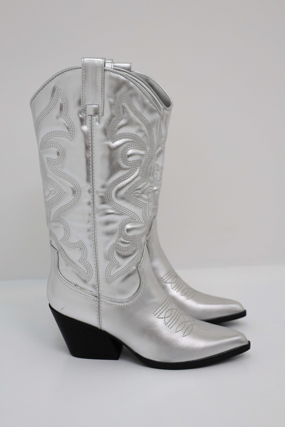 Bottes hautes argentées Rienara pour femme