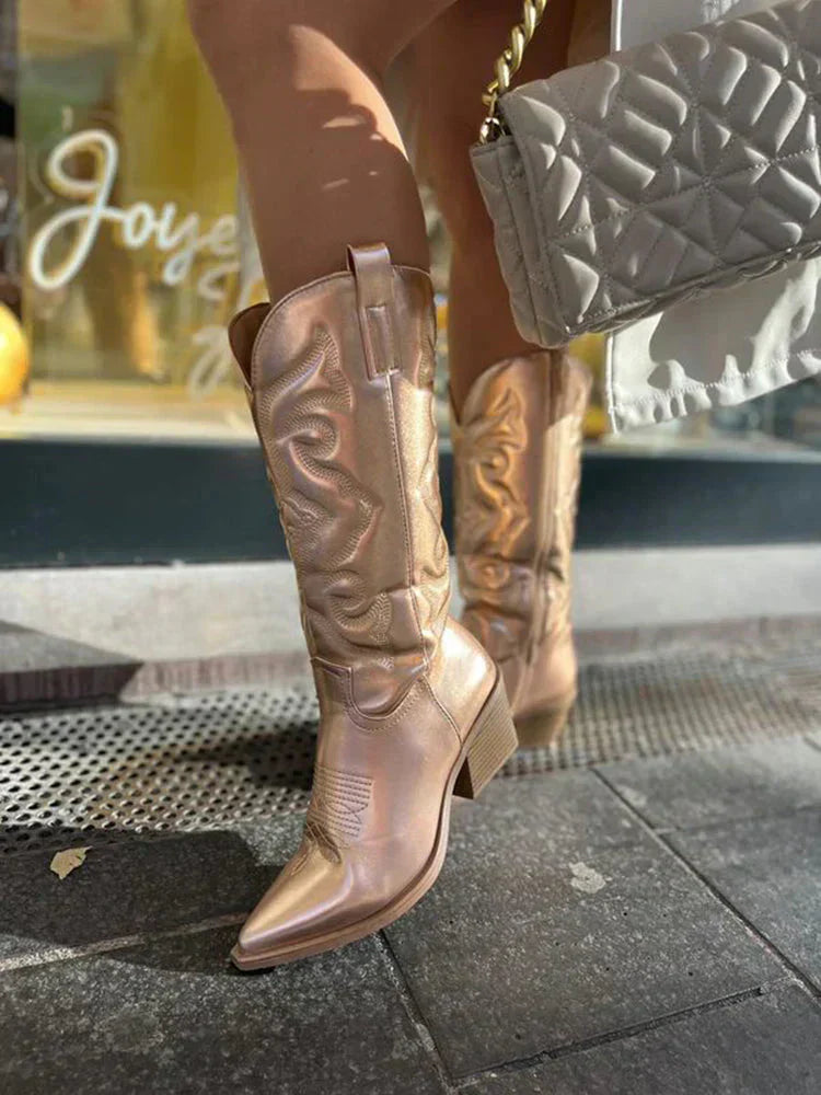 Raenara | Bottes métalliques audacieuses pour femmes