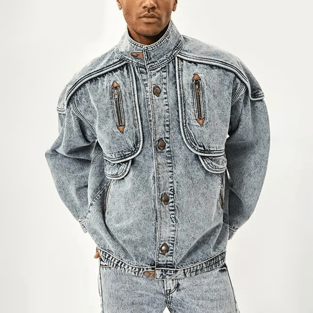Aayas | Veste en denim moderne pour hommes