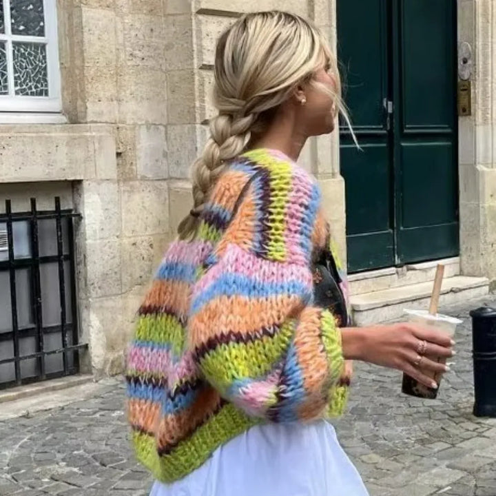 Aanara | Gilet Ouvert à Rayures pour Femmes