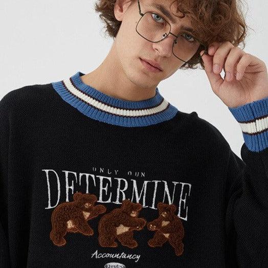 Viora | Pull en maille avec imprimé ours