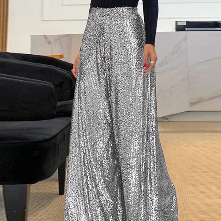Aellela | Elégant Pantalon long brillant avec paillettes
