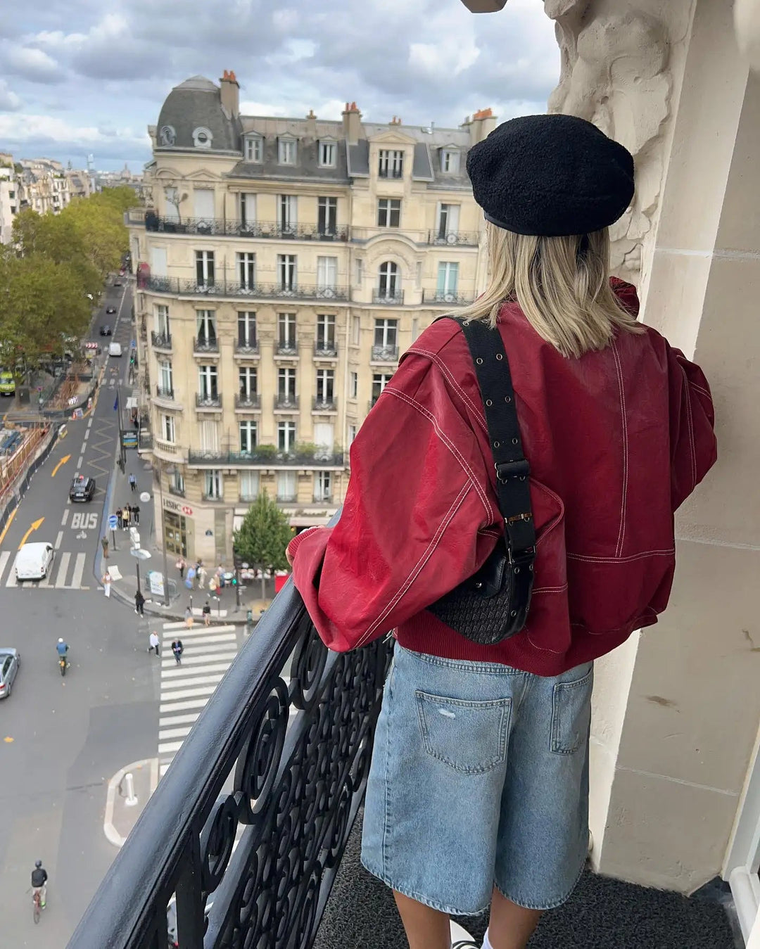 Seayana | Blouson en cuir vintage oversize pour femmes