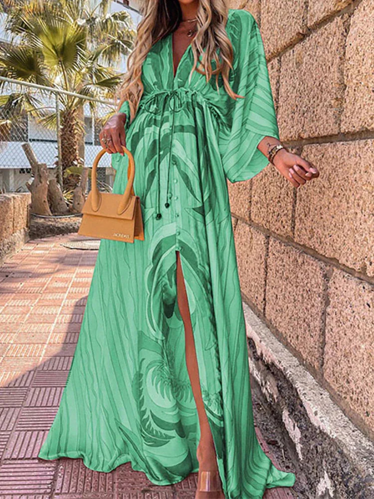 Oina | Robe élégante imprimée pour la plage