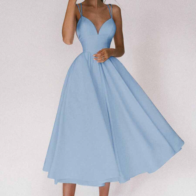Muonnasa | Robe élégante avec décolleté en V et bretelles